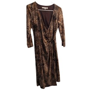 Evan Picone Giraffe Wrap Dress 4